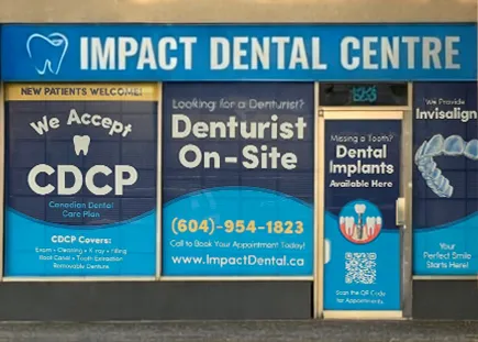 Impact Dental Centre signage and window display